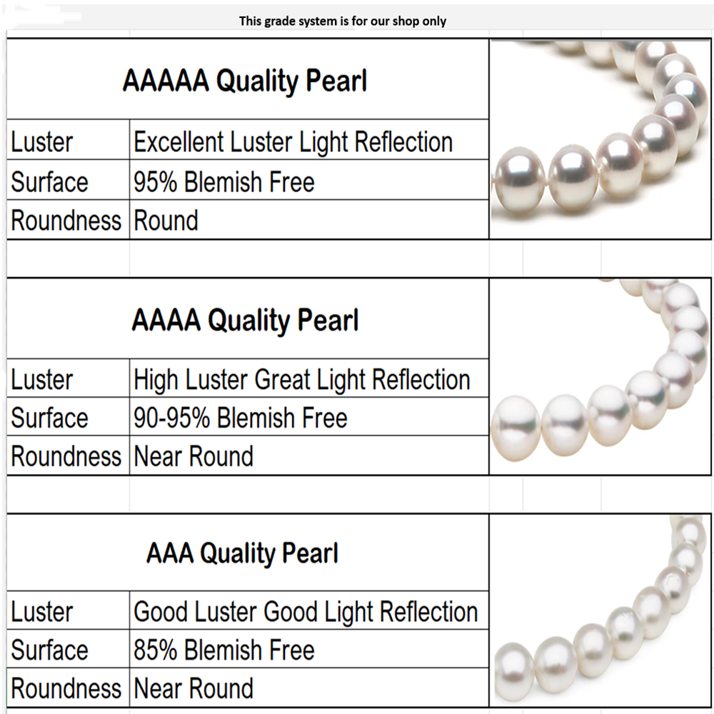 Akoya 8-9mm Grade AAAA+ Pearl Pendant Necklace Silver Beaded Chain