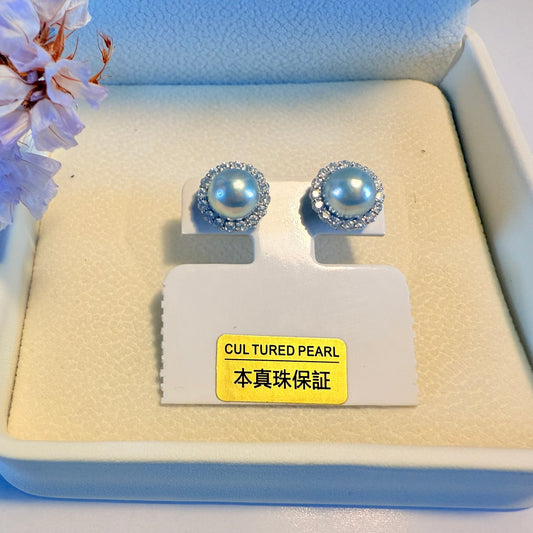 Akoya 8-9mm Grade AAAAA Sunflower Earrings