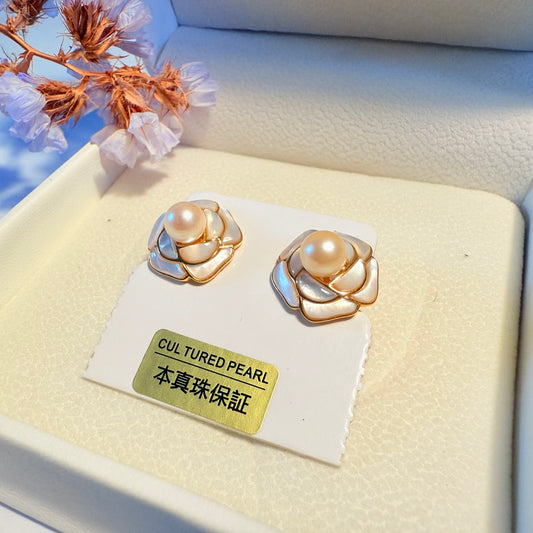 Akoya Pearl Earring 6mm Grade AAAAA Camellia Mabe