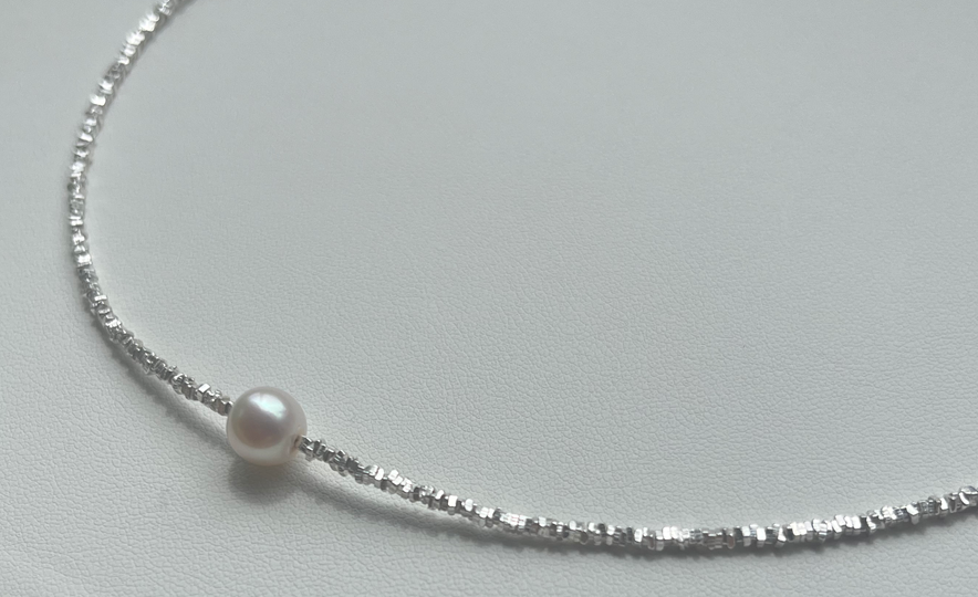 Silver Chain Akoya 8-9mm Pearl Pendant Necklace