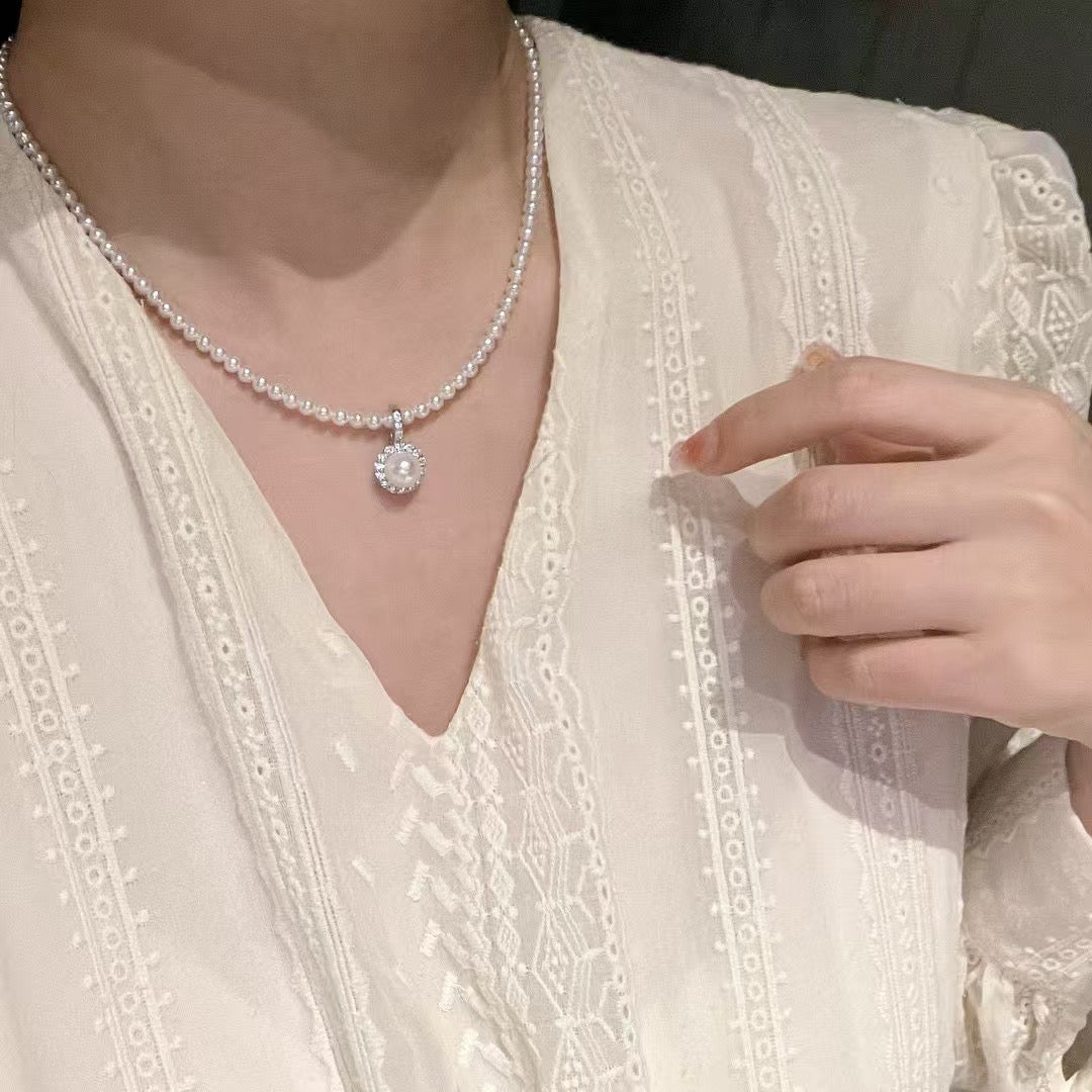 Freshwater Sunflower Pearl Necklace and Earings Set