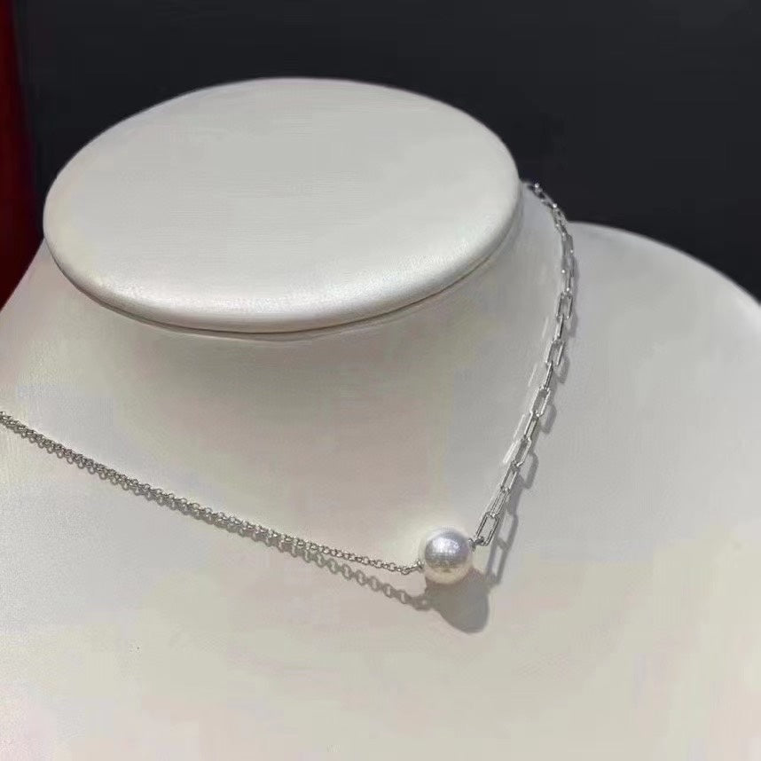 Dual Design Akoya 8-9mm Pearl Pendant Necklace