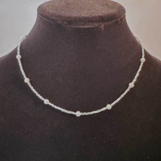 Freshwater Pearl 5mm Grade AAAA+ Sterling Silver Beaded Chain Necklace